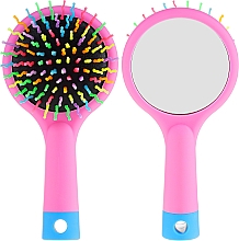 Düfte, Parfümerie und Kosmetik Haarbürste mit Speigel rosa - Twish Handy Hair Brush with Mirror Rose Pink