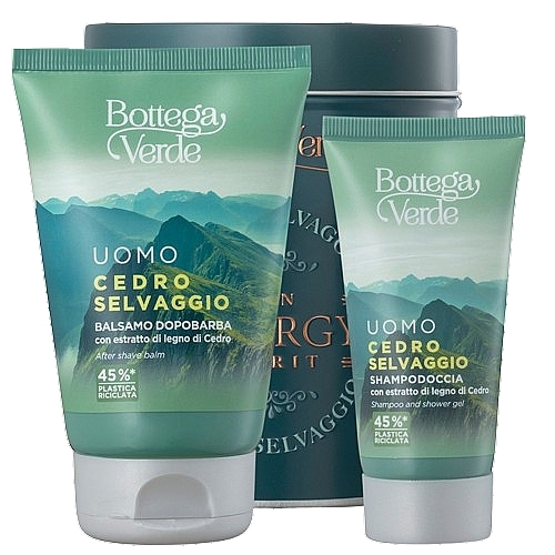 Bottega Verde Cedro Selvaggio - Set (After Shave Balsam/75 ml + Duschgel/50 ml + Metalldose/1 St.) — Bild N1