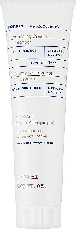 GESCHENK! Schäumende Creme mit Probiotika - Korres Greek Yoghurt Foaming Cream Cleanser Pre+ Probiotics — Bild N1