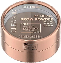 Düfte, Parfümerie und Kosmetik Mineralisches Augenbrauenpuder - Catrice Clean ID Mineral Brow Powder Duo