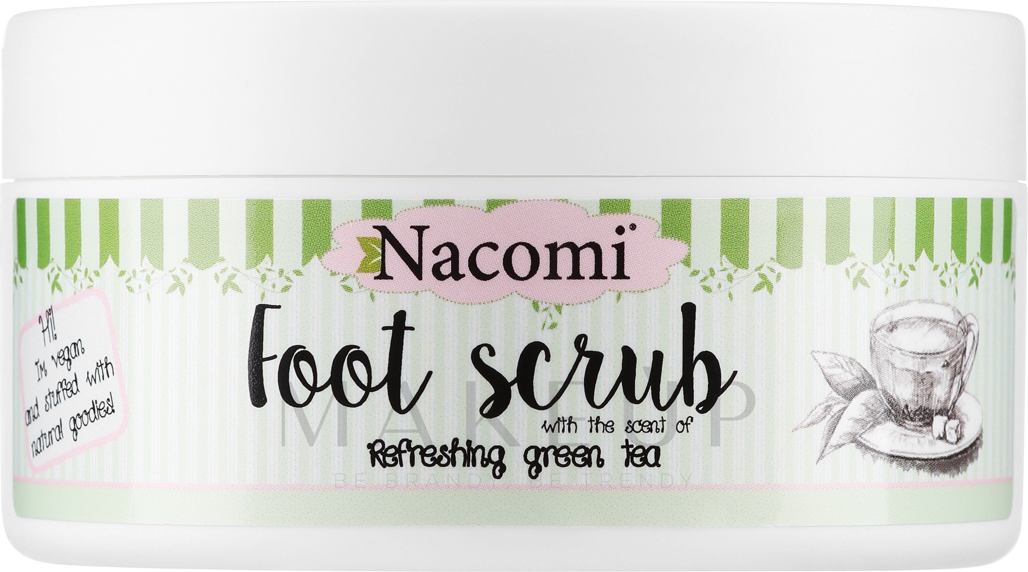Zucker Fußpeeling mit grünem Tee - Nacomi Sugar Foot Peeling — Bild 125 g