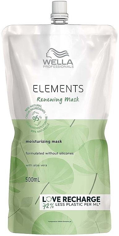 Feuchtigkeitsspendende und revitalisierende Maske für alle Haartypen - Wella Professionals Elements Renewing Mask (Doypack) — Bild N1