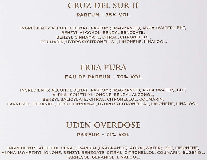 Xerjoff Cruz Del Sur II + Erba Pura + Uden Overdose - Duftset (Parfum 3x15ml) — Bild N3
