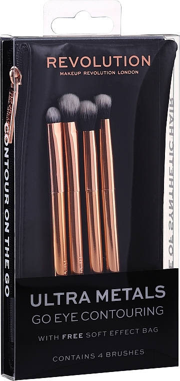 Lidschattenpinsel-Set 4 St. - Makeup Revolution Ultra Metals Go Contour Eyeshadow Brush — Bild N2