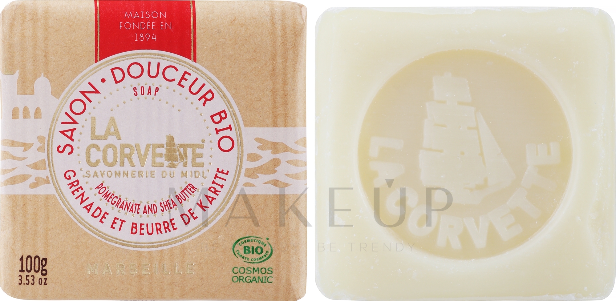 Bio Weichseife Pomegranate - La Corvette Sweet Organic Bio Pomegranate Soap — Bild 100 g