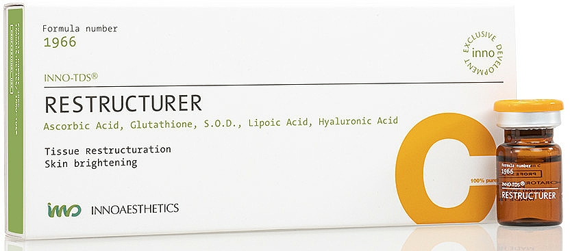 Aufhellendes und restrukturierendes Anti-Aging Gesichtsserum mit Hyaluronsäure und Glutathion - Innoaesthetics Inno-TDS Restructurer — Bild N1