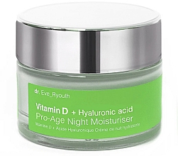 Düfte, Parfümerie und Kosmetik Feuchtigkeitsspendende Nachtcreme mit Vitamin D und Hyaluronsäure - Dr. Eve_Ryouth Vitamin D + Hyaluronic Acid Pro-Age Night Moisturiser