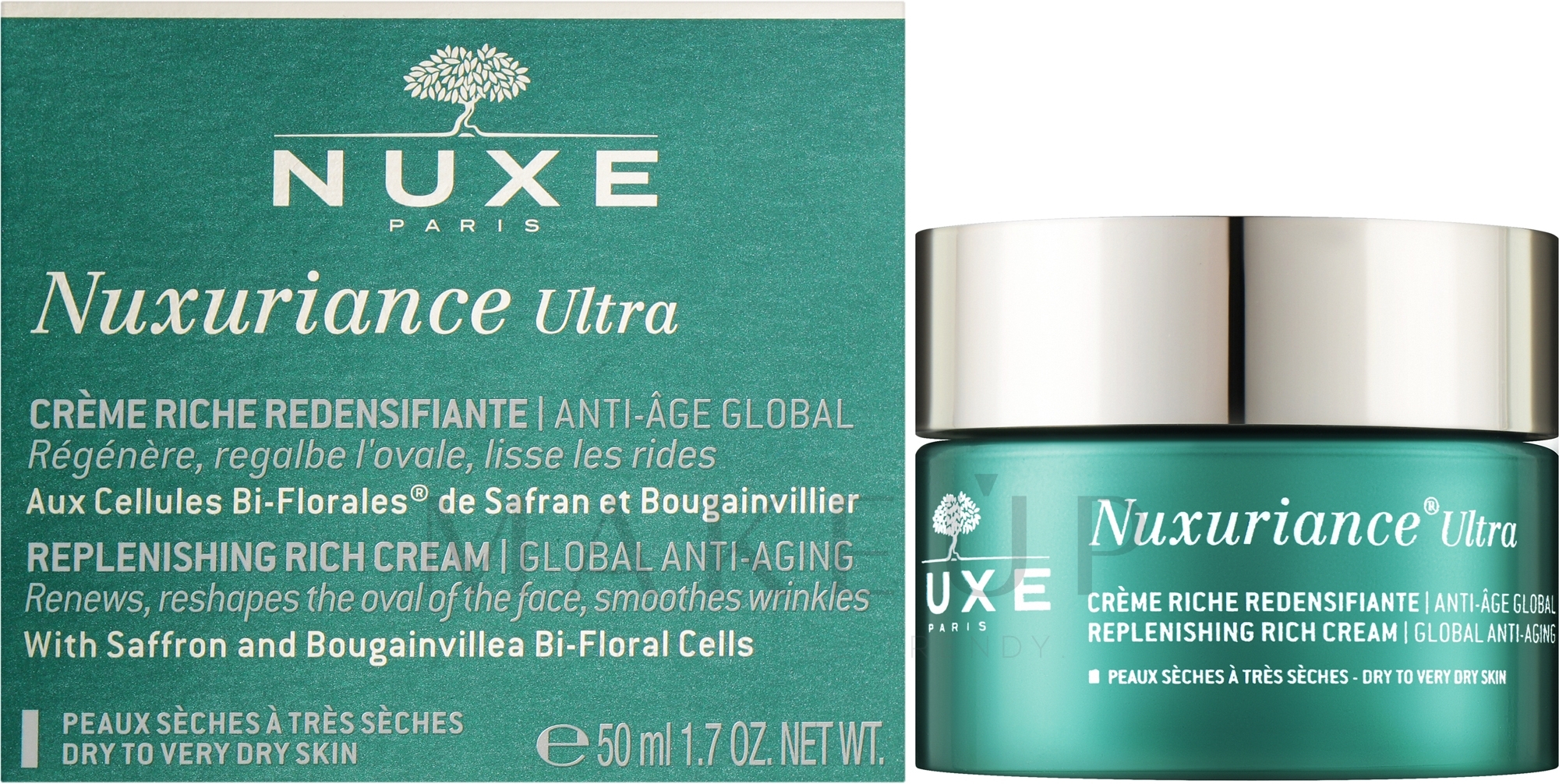 Reichhaltige Anti-Aging Gesichtscreme mit Hyaluronsäure und Planktonextrakt - Nuxe Nuxuriance Ultra Replenishing Rich Cream — Bild 50 ml