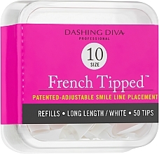 Düfte, Parfümerie und Kosmetik French Nagel-Tips - Dashing Diva French Tipped Long White 50 Tips Size 10