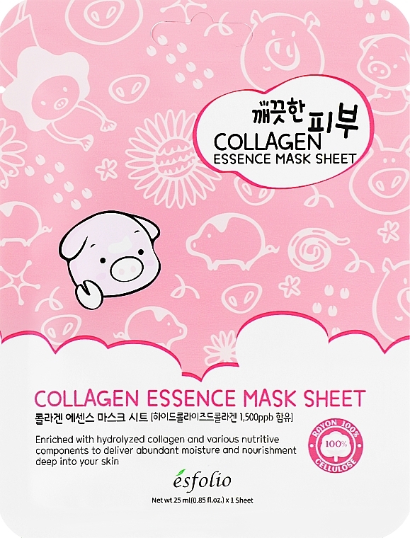 Feuchtigkeitsspendende und nährende Tuchmaske mit Kollagen - Esfolio Pure Skin Colagen Essence Mask Sheet