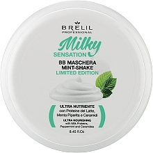 Düfte, Parfümerie und Kosmetik Erfrischende und revitalisierende Haarmaske mit Minze und Milchproteinen - Brelil Milky Sensation BB Mask Mint-Shake Limitide Edition