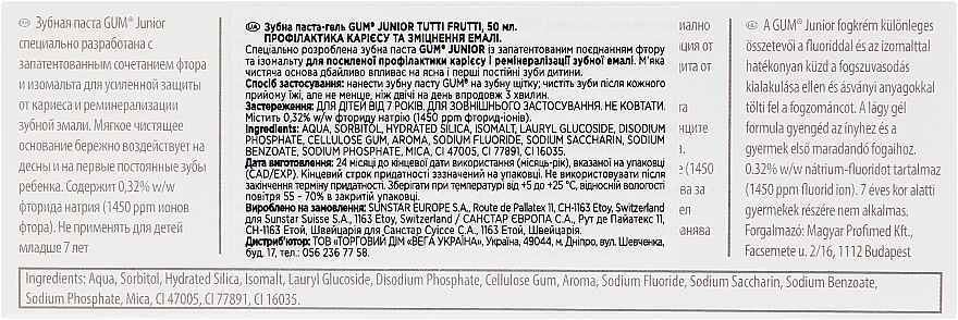 Zahnpasta-Gel - G.U.M Junior Tutti-Frutti — Bild N3