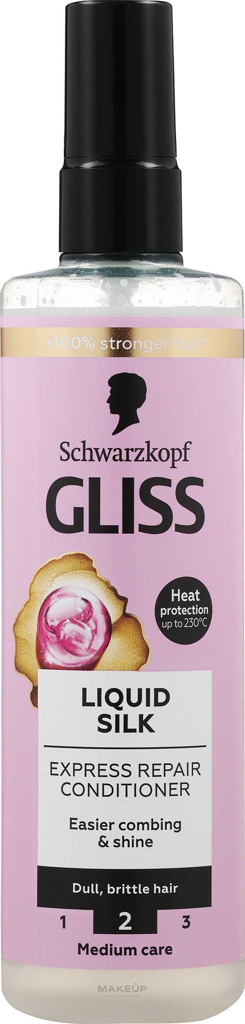 Regenerierende Haarspülung für sprödes und glanzloses Haar ohne Ausspülen - Gliss Kur Liquid Silk — Bild 200 ml