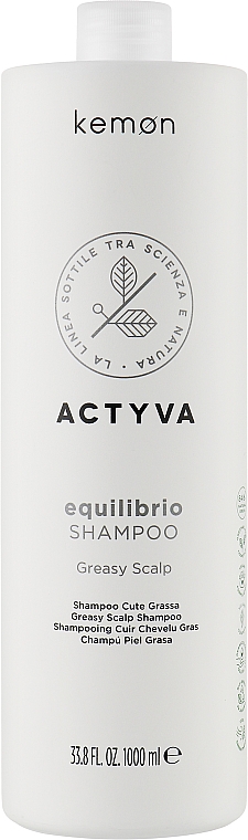 Shampoo für fettiges Haar und Kopfhaut - Kemon Actyva Equilibrio Shampoo Velian — Bild N3
