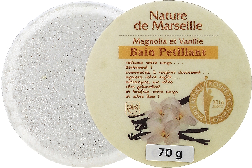 Badebombe mit Magnolien- und Vanilleduft 70 g - Nature de Marseille — Bild N1