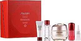 Gesichtspflegeset - Shiseido Benefiance Wrinkle Smoothing Cream Holiday Kit (Gesichtscreme 50ml + Gesichtsschaum 15ml + Weichmachende Gesichtscreme 30ml + Gesichtskonzentrat 10ml + Augencreme 2ml) — Bild N1