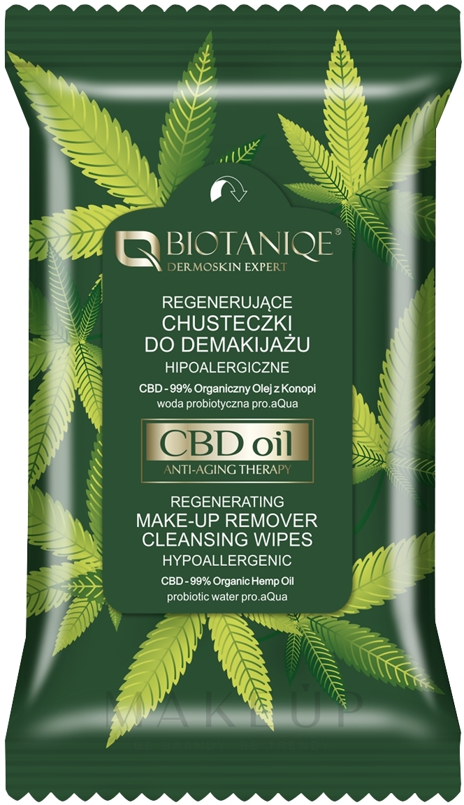 Abschminktücher - Biotaniqe CDB Oil Regenerating Make-Up Remover Cleansing Wipes — Bild 20 St.