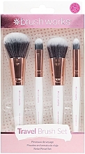 Düfte, Parfümerie und Kosmetik Make-up Pinselset - Brushworks White & Gold Travel Makeup Brush Set