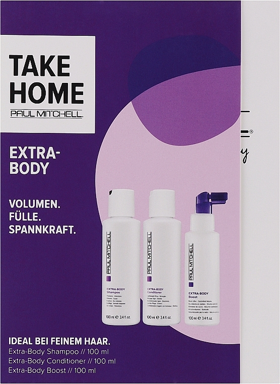 Abschminkpad-Set - Paul Mitchell Extra-Body Take Home (shmp/100ml + cond/100ml + boost/100ml) — Bild N1