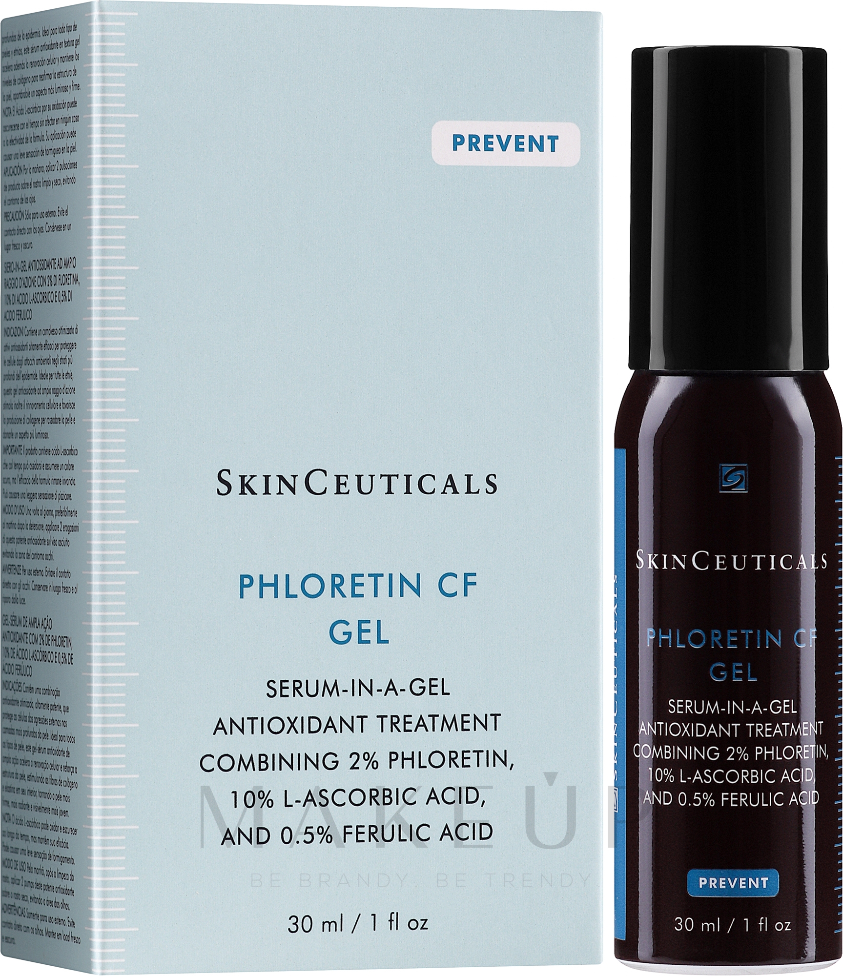 Antioxidatives Serum-in-Gel für das Gesicht mit 2% Phloretin, 10% Vitamin C und 0,5% Ferulasäure - SkinCeuticals Phloretin CF Gel — Bild 30 ml