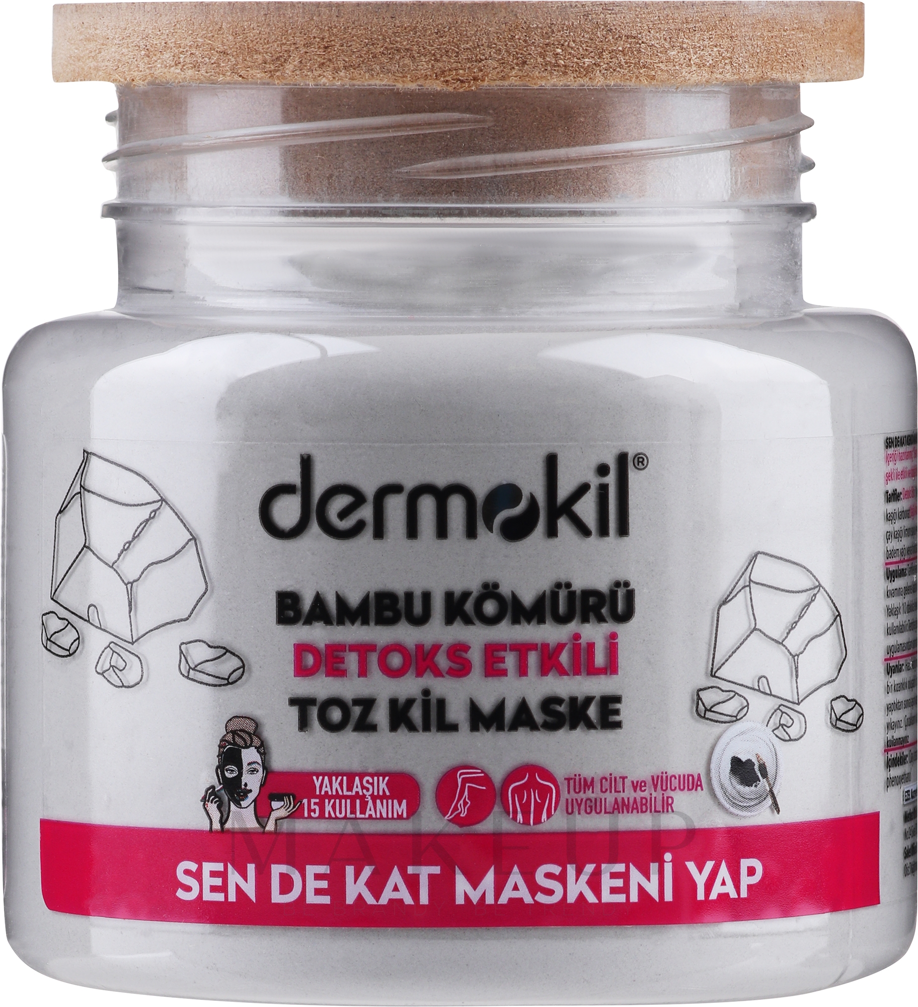 Tonerdemaske mit Aktivkohlepulver - Dermokil Charcoal Powder Clay Mask — Bild 280 ml