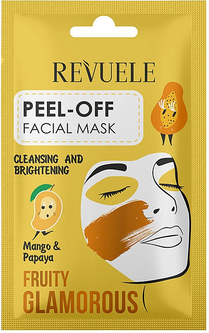 Aufhellende Peel-Off-Gesichtsmaske mit Mango und Papaya - Revuele Fruity Glamorous Peel-off Facial Mask Mango&Papaya — Bild N1