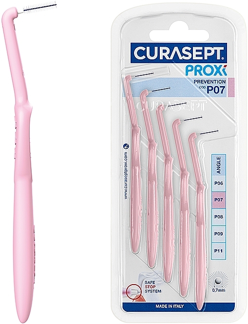 Interdentalbürsten P07 0.7 mm rosa - Curaprox Curasept Proxi Angle Prevention Pink — Bild N1