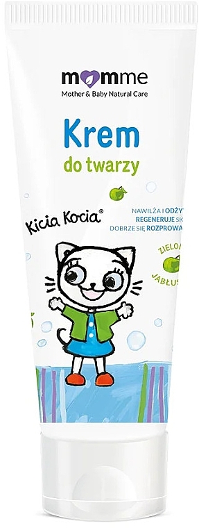 Feuchtigkeitsspendende Gesichtscreme mit grünem Apfelduft - Momme Kitty Kotty Green Apple Face Cream — Bild N1