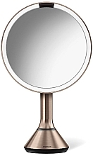Düfte, Parfümerie und Kosmetik Sensorspiegel rund - Simplehuman LED Light Sensor Makeup Mirror 5x Magnification Stainless Steel Rose Gold