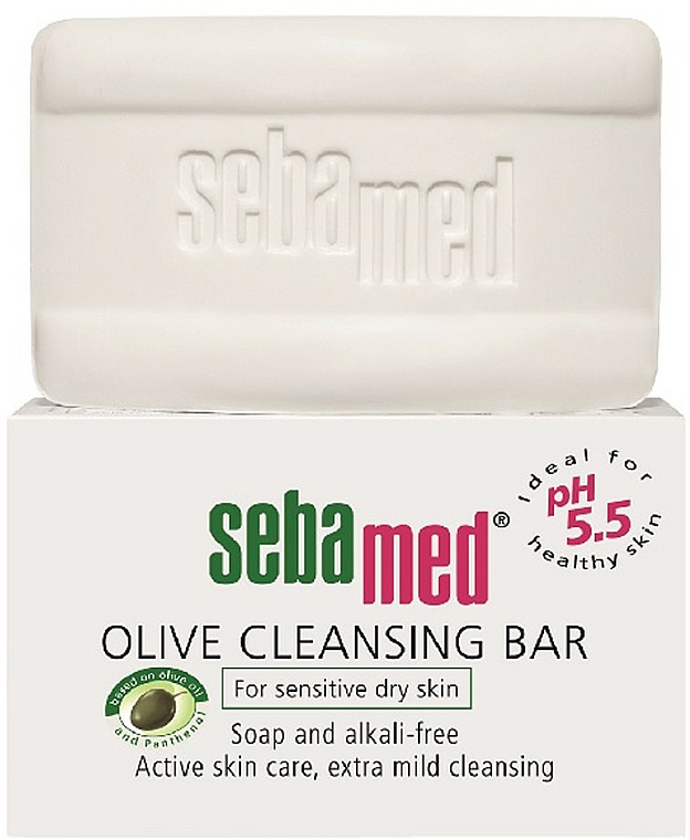 Seife mit Olivenöl und Panthenol - Sebamed Olive Cleansing Bar — Bild N1