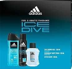 Adidas Ice Dive - Duftset (After Shave Lotion 100ml + Deospray 150ml + Duschgel 250ml)  — Bild N1