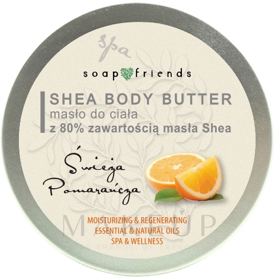 Feuchtigkeitsspendende und regenerierende Körperbutter mit 80% Sheabutter Frische Orange - Soap&Friends Body Butter — Bild 200 ml