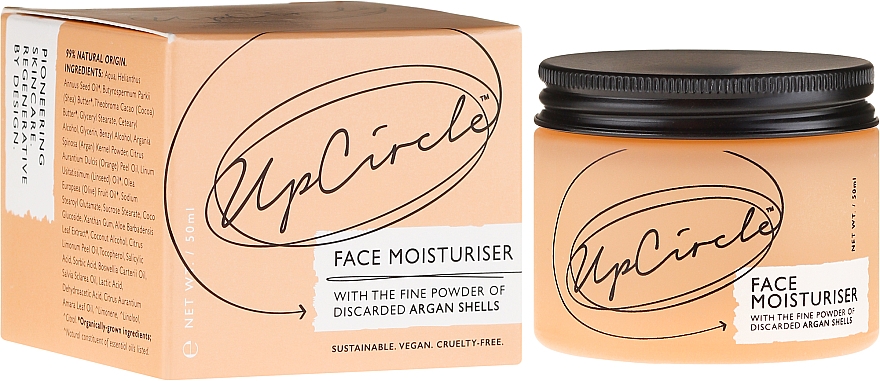 Feuchtigkeitsspendende Gesichtscreme mit Argan-Schalenpulver - UpCircle Face Moisturiser With Argan Powder — Bild N1