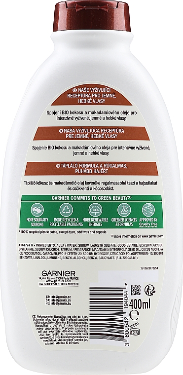 Pflegendes Shampoo mit Kokosmilch und Macadamiaöl - Garnier Botanic Therapy Coconut Milk & Makadamia Shampoo — Bild N4