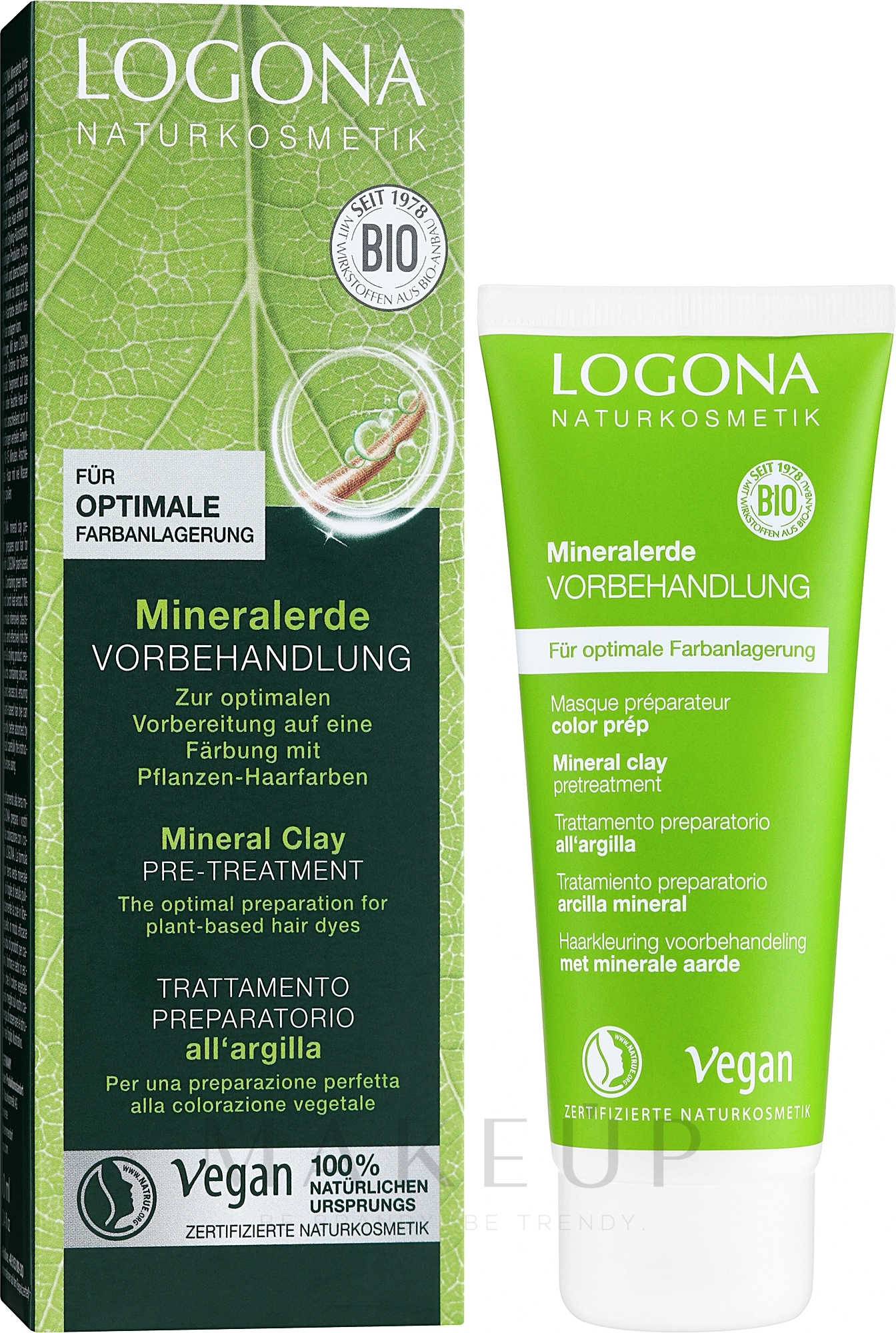 Tiefenreinigende Tonerde für Haar und Kopfhaut - Logona Bio Mineral Clay Pre-Treatment — Bild 100 ml
