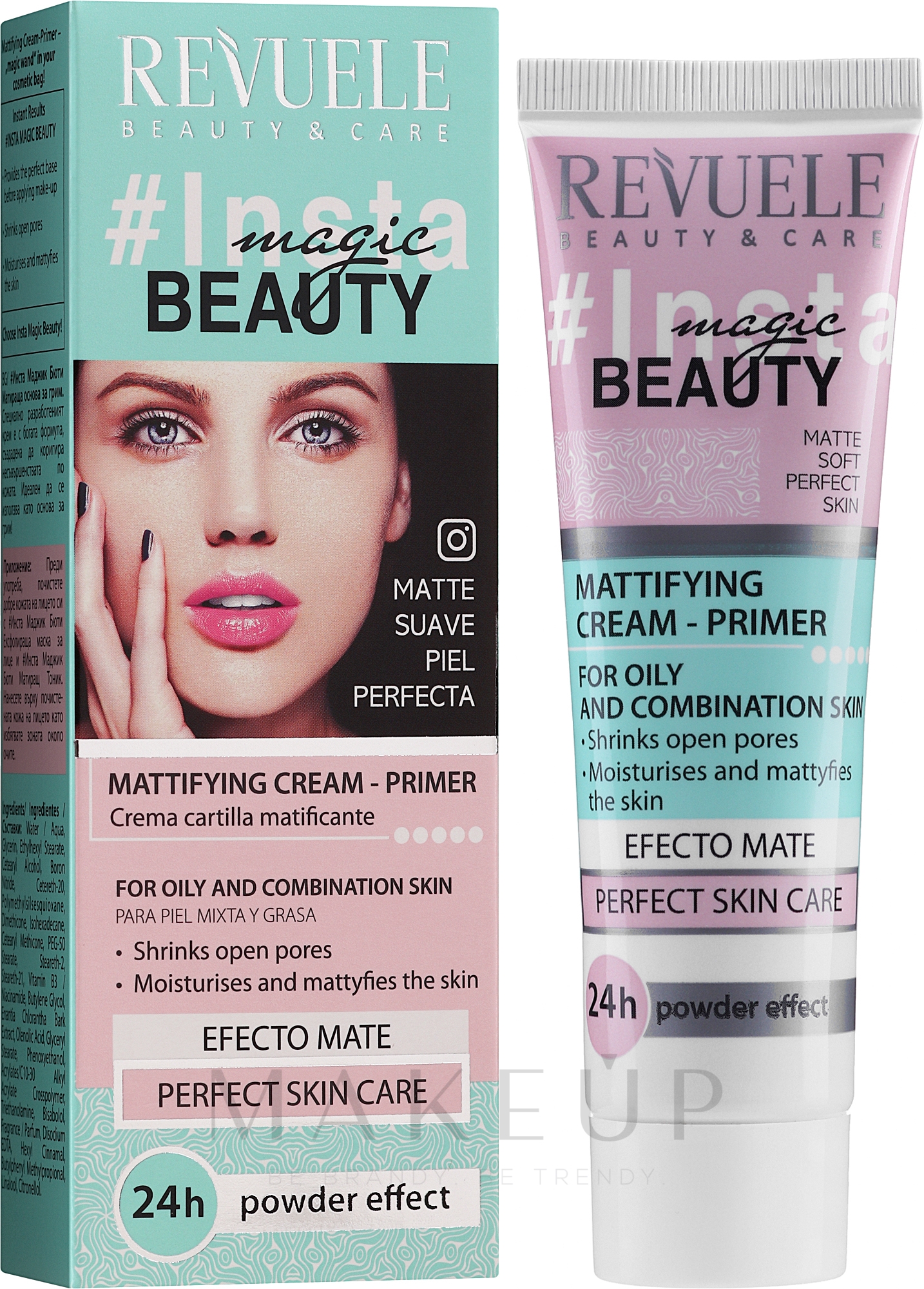 Multifunktionale langanhaltende Grundierung für fettige und Mischhaut zur Porenverfeinerung mit Matteffekt - Reuvele Insta Magic Beauty Cream-primer — Bild 50 ml