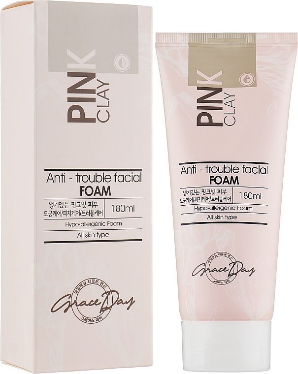 Reinigungsschaum mit rosa Tonerde - Grace Day Pink Clay Anti-Trouble Facial Foam — Bild N2