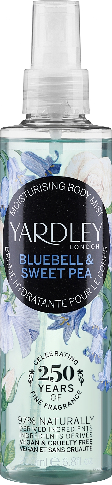 Yardley Bluebell & Sweet Pea - Feuchtigkeitsspendender parfümierter Körpernebel — Bild 200 ml