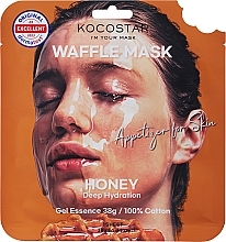 Feuchtigkeitsspendende und pflegende Waffel-Tuchmaske für das Gesicht mit Honigextrakt - Kocostar Honey Waffle Mask — Foto N1