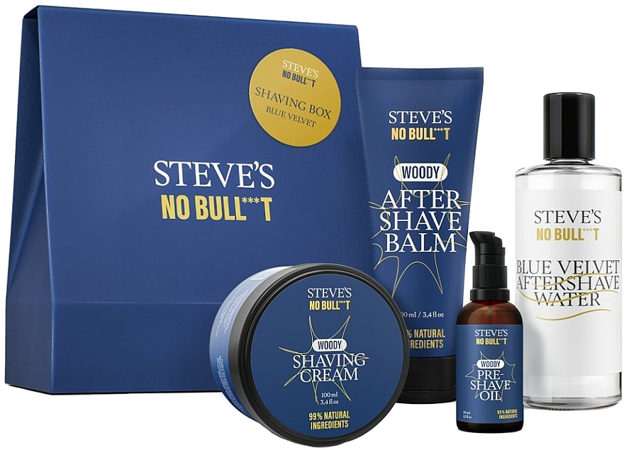 Steve's No Bull***t Blue Velvet  - Duftset (After Shave Öl 50ml + Duschcreme 100ml + After Shave Balsam 100ml + After Shave Wasser 100ml) — Bild N1