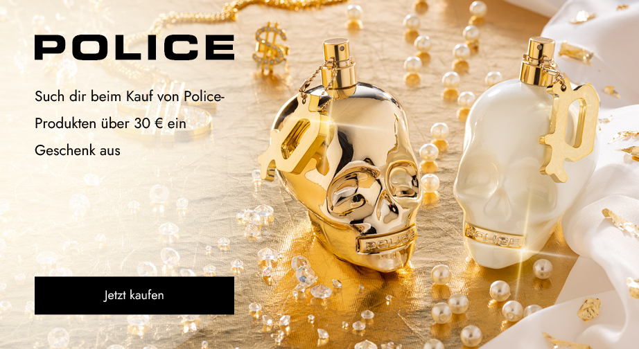 Beim Kauf von Police-Produkten über 30 € erhältst du entweder einen Police Original Aftershave-Balsam (100 ml) oder ein Police To Be Super Pure Shampoo-Duschgel (100 ml) gratis dazu