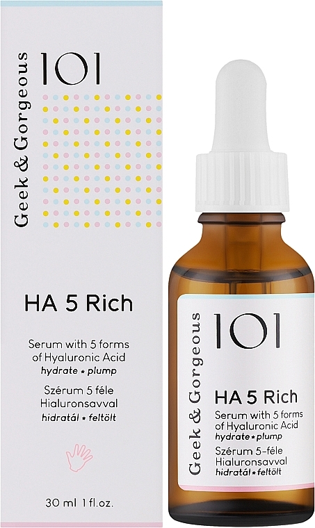 Serum für trockene und dehydrierte Haut mit Hyaluronsäure - Geek & Gorgeous HA 5 Rich Serum — Bild N2