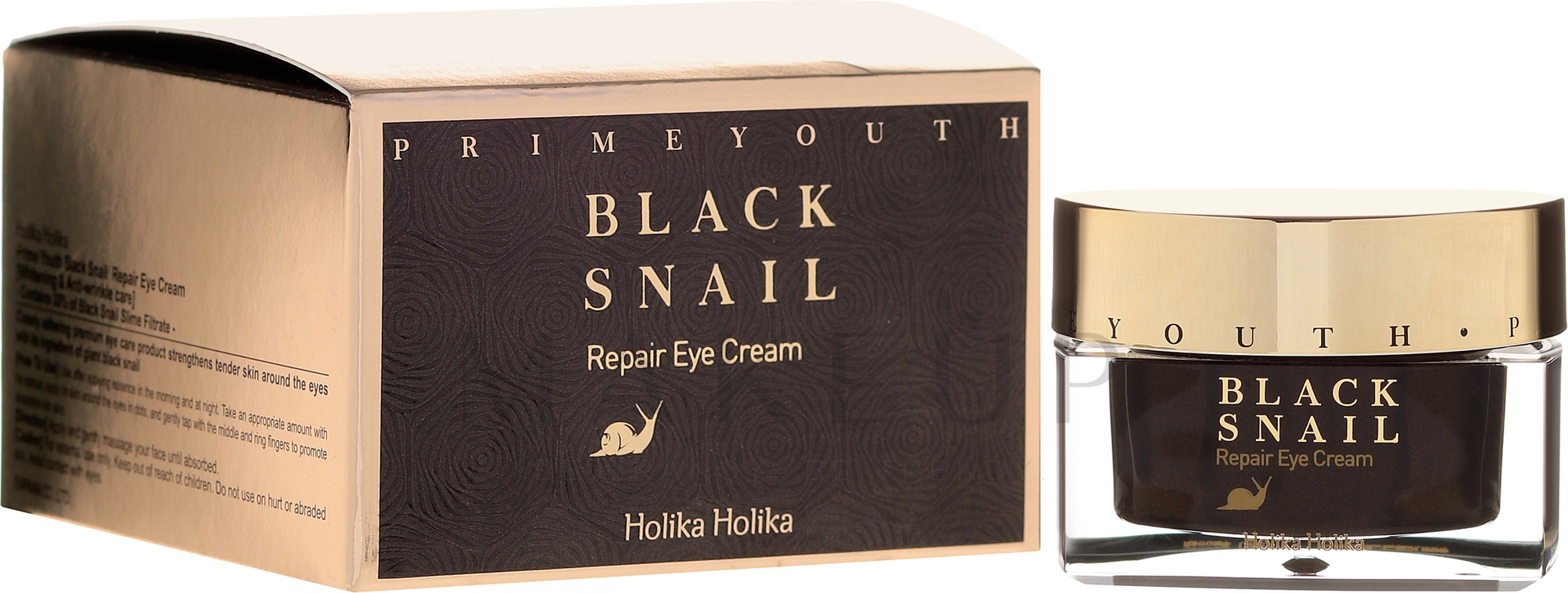 Regenerierende Anti-Aging Augencreme mit Schleim aus schwarzem Wegschnecke - Holika Holika Prime Youth Black Snail Repair Eye Cream — Bild 30 ml
