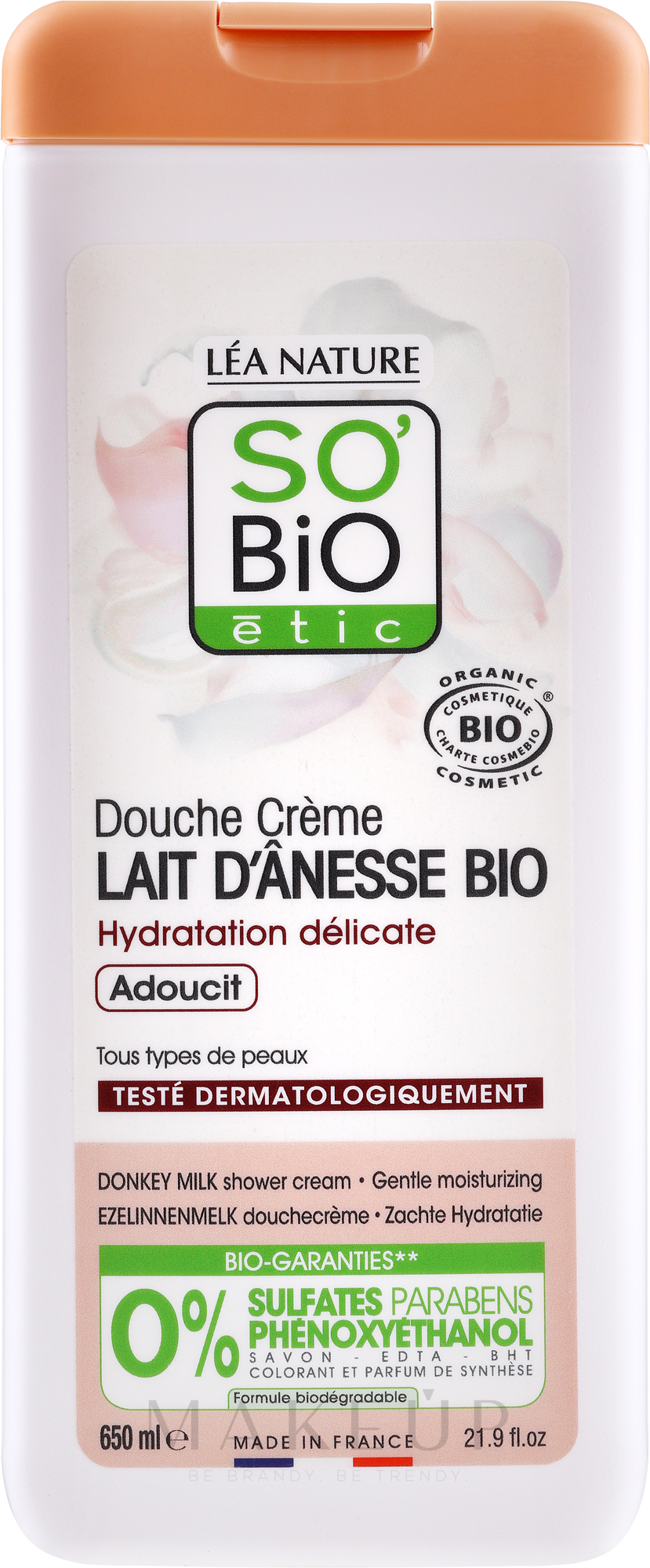 Feuchtigkeitsspendende Duschcreme mit Eselsmilch - So'Bio Etic Cream Shower — Bild 650 ml