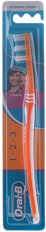 Zahnbürste mittel 1 2 3 Classic orange - Oral-B 1 2 3 Classic 40 Medium — Bild N1