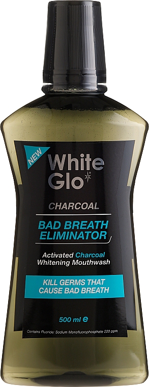 Mundspülung gegen schlechten Atem mit Aktivkohle - White Glo Charcoal Bad Breath Eliminator Mouthwash — Bild N1