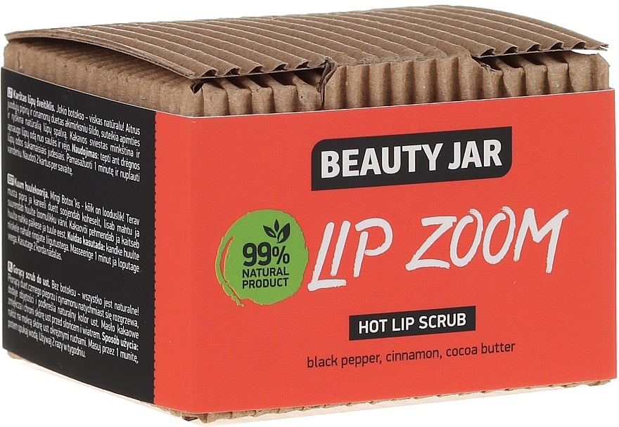 Zuckerpeeling für die Lippen mit schwarzem Pfeffer, Zimt und Kokosbutter - Beauty Jar Lip Zoom Hot Lip Scrub — Bild N2