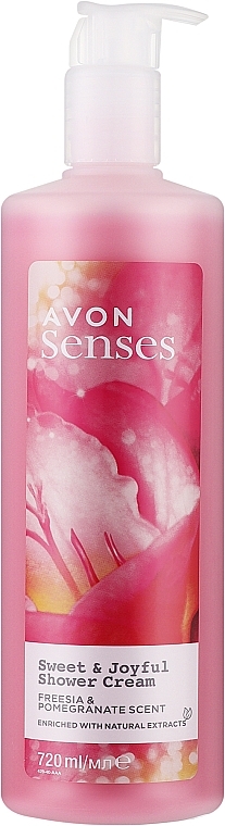 Creme-Duschgel mit Freesie und Granatapfel - Avon Senses Sweet & Joyful Shower Cream — Bild N1