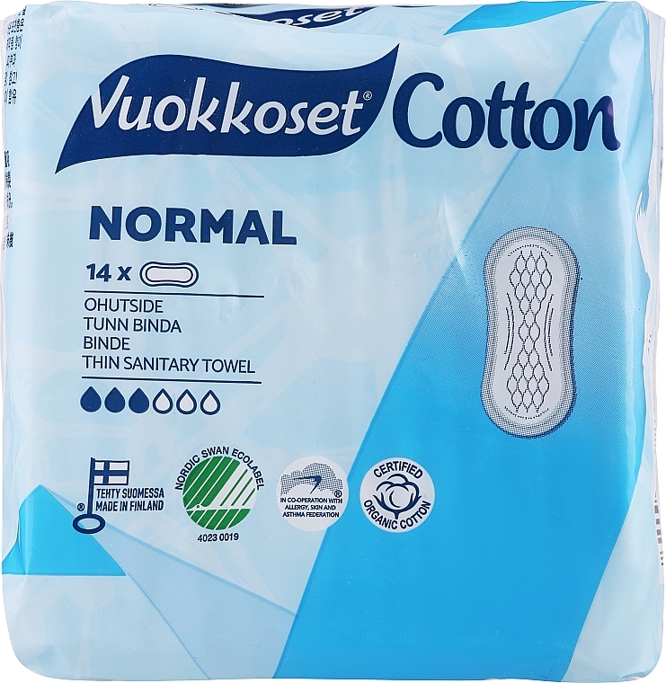 Damenbinden 14 St. - Vuokkoset Cotton Normal Sensitive