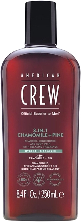 3in1 Haar- und Körperpflegeprodukt - American Crew Official Supplier To Men 3 In 1 Chamomile + Pine Shampoo Conditioner And Body Wash — Bild N1